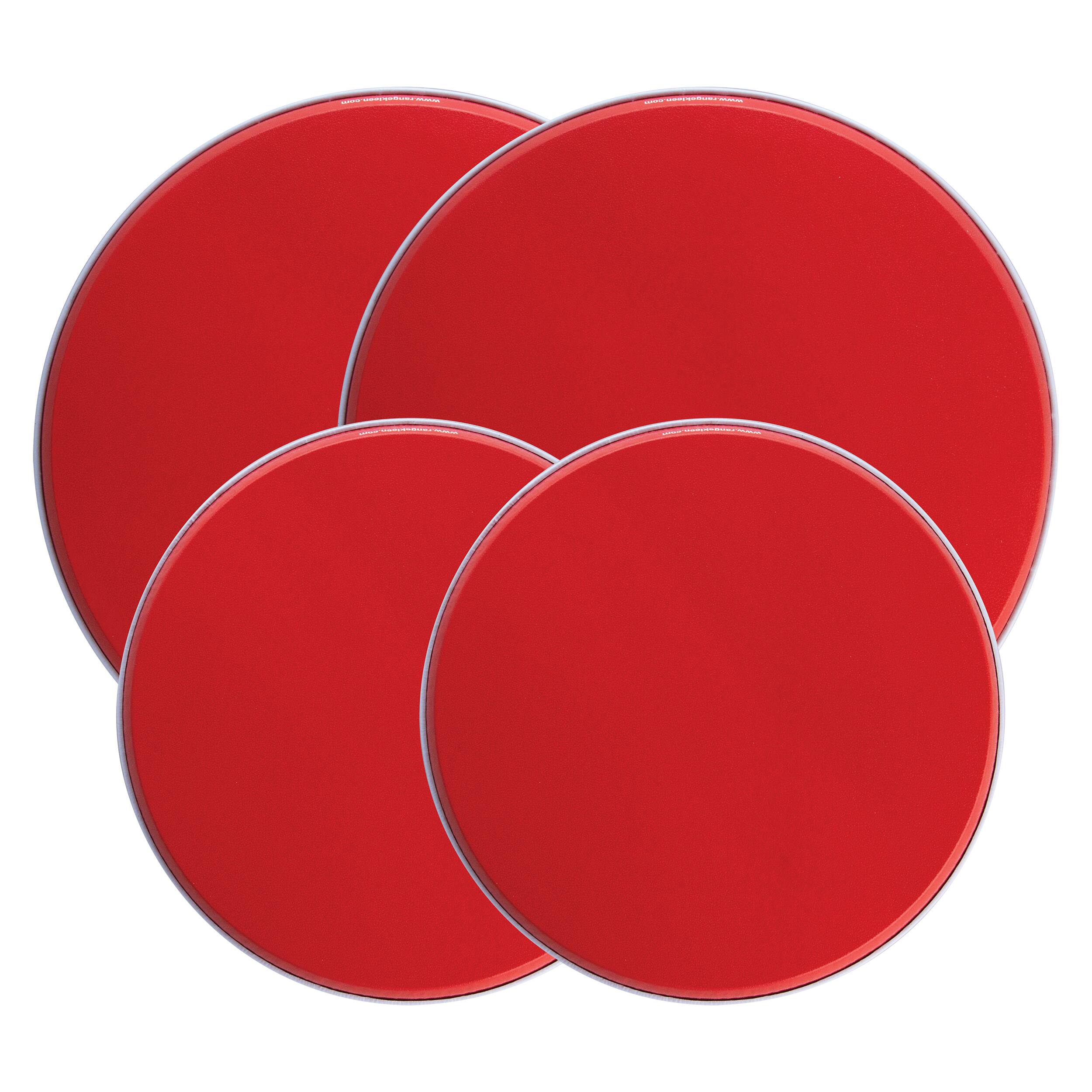 Alt View 3. Range Kleen - 9-Piece 17 x 20-inch Black Matte Counter Mat and 4-pk Mushroom Love and 4-pk Solid Red Burner Cover Sets.