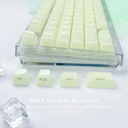 Womier - Cute Jelly Keycaps , Transparent Clear Custom Key Cap Set for All US Layout Cherry MX, Mechanical Keyboards - Green