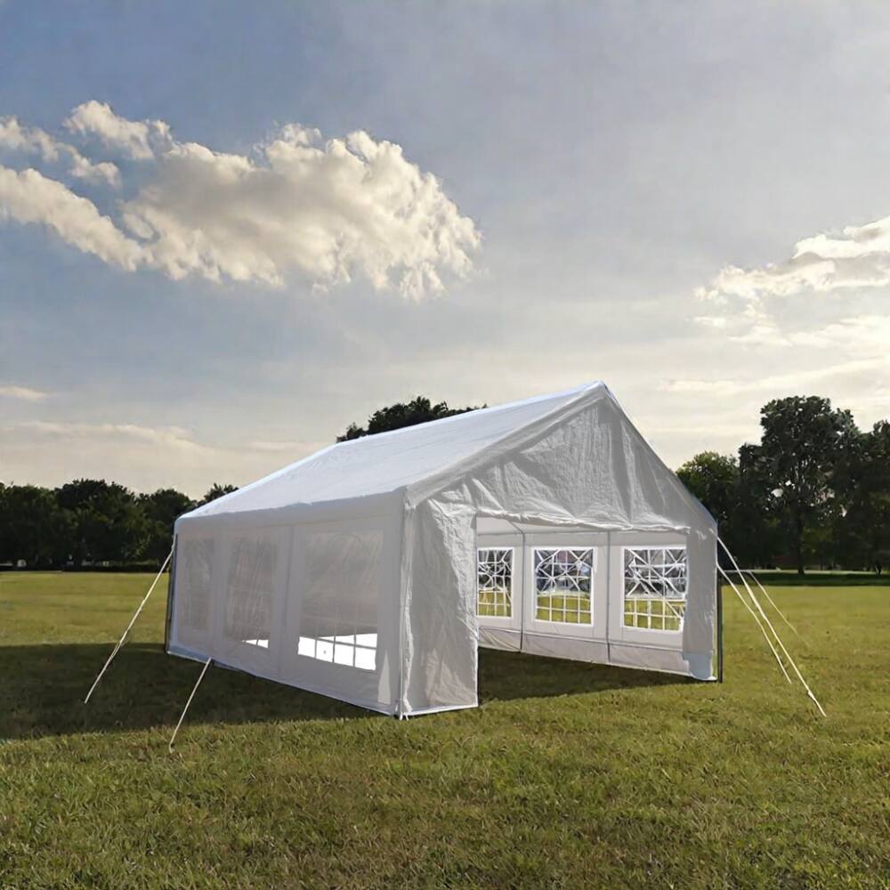 Alt View 5. APRILSOUL - 20x20 Feet Party Tent Heavy Duty Marquee Canopy Outdoor Wedding Carport Events Shelter with Storgae Carry Bags - White.