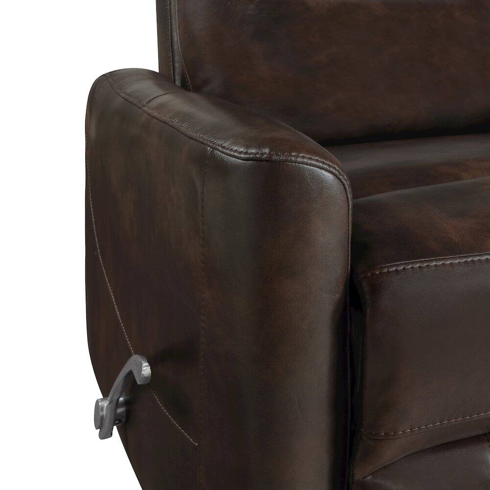 Alt View 2. New Classic Furniture - Takami Faux Leather Swivel Recliner - Brown.