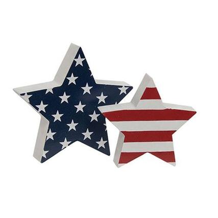Front. BreeBe - 2/Set Stars & Stripes Star Sitters - Multicolor.