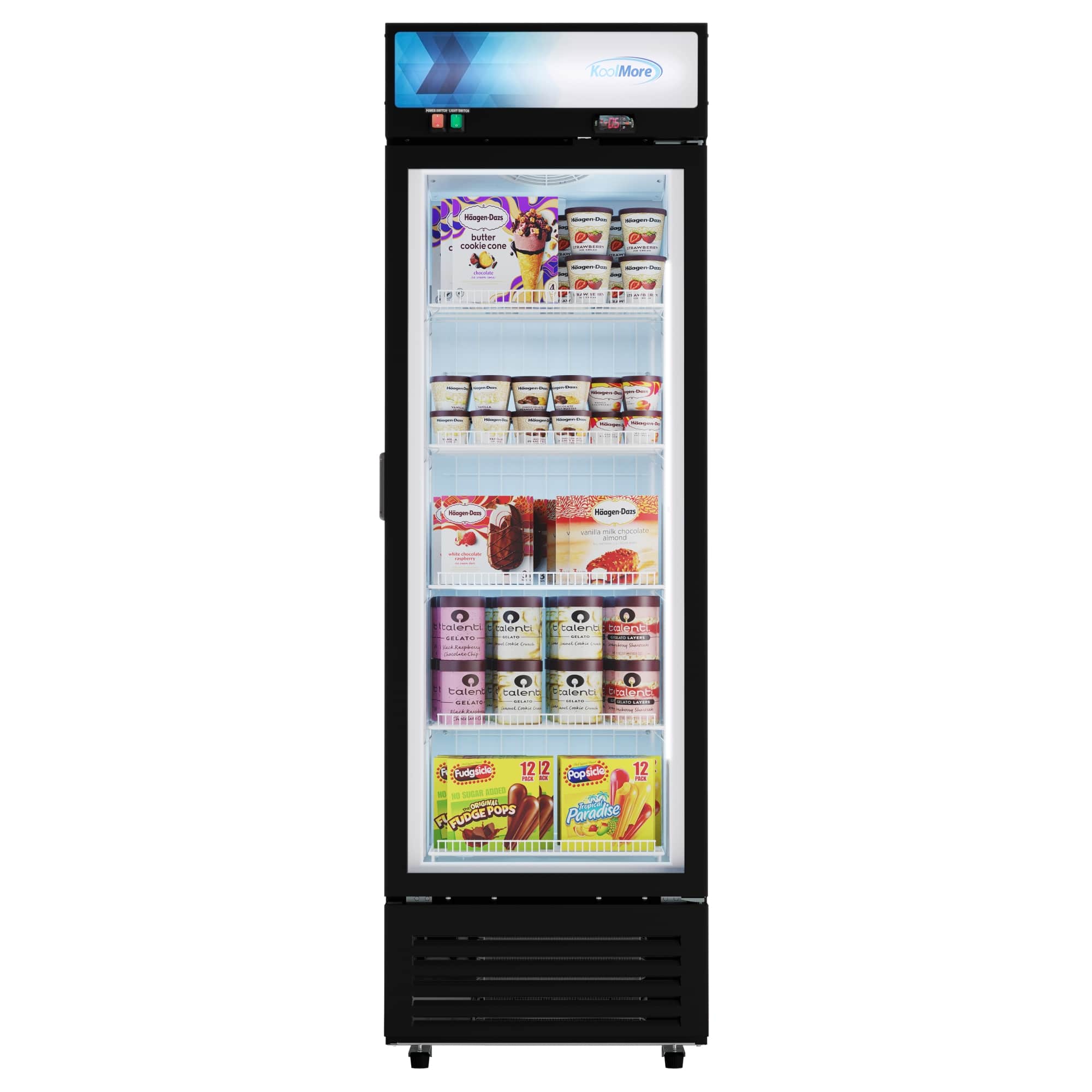 Koolmore - 24 in. Commercial One Glass Door Merchandiser Freezer, 12 Cu. Ft. (KM-MDF-1GD-12C) - Black