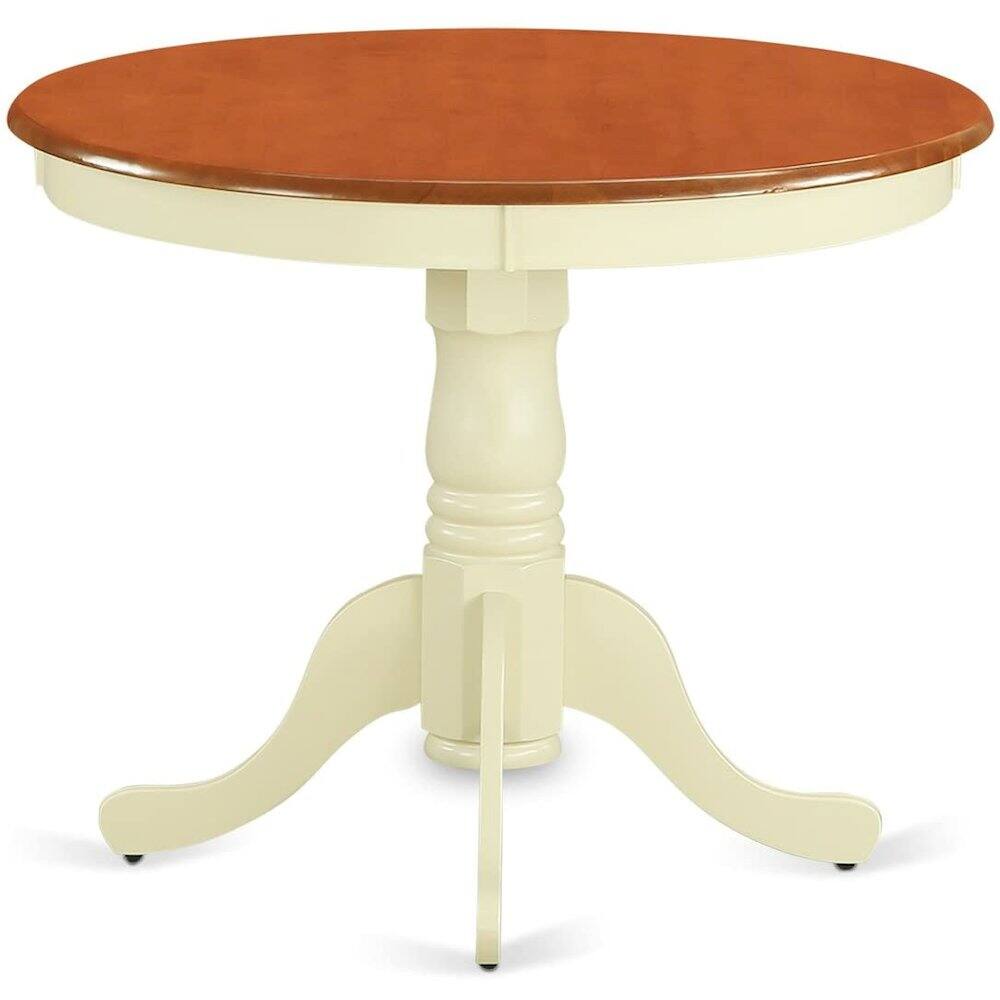 Front. East West Furniture - 5 PC small Kitchen Table and Chairs set-Kitchen Table plus 4 Kitchen Dining Chairs - Buttermilk & Cherry.