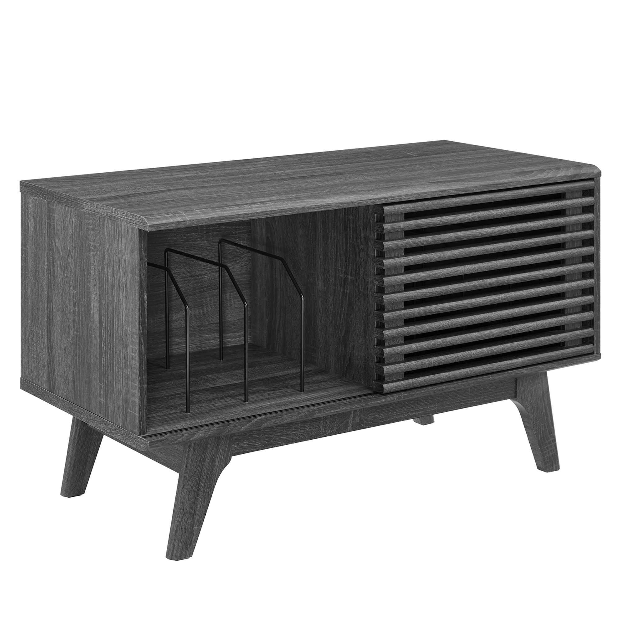 Angle. Modway - Render Vinyl Record Display Stand by Modway - Charcoal.