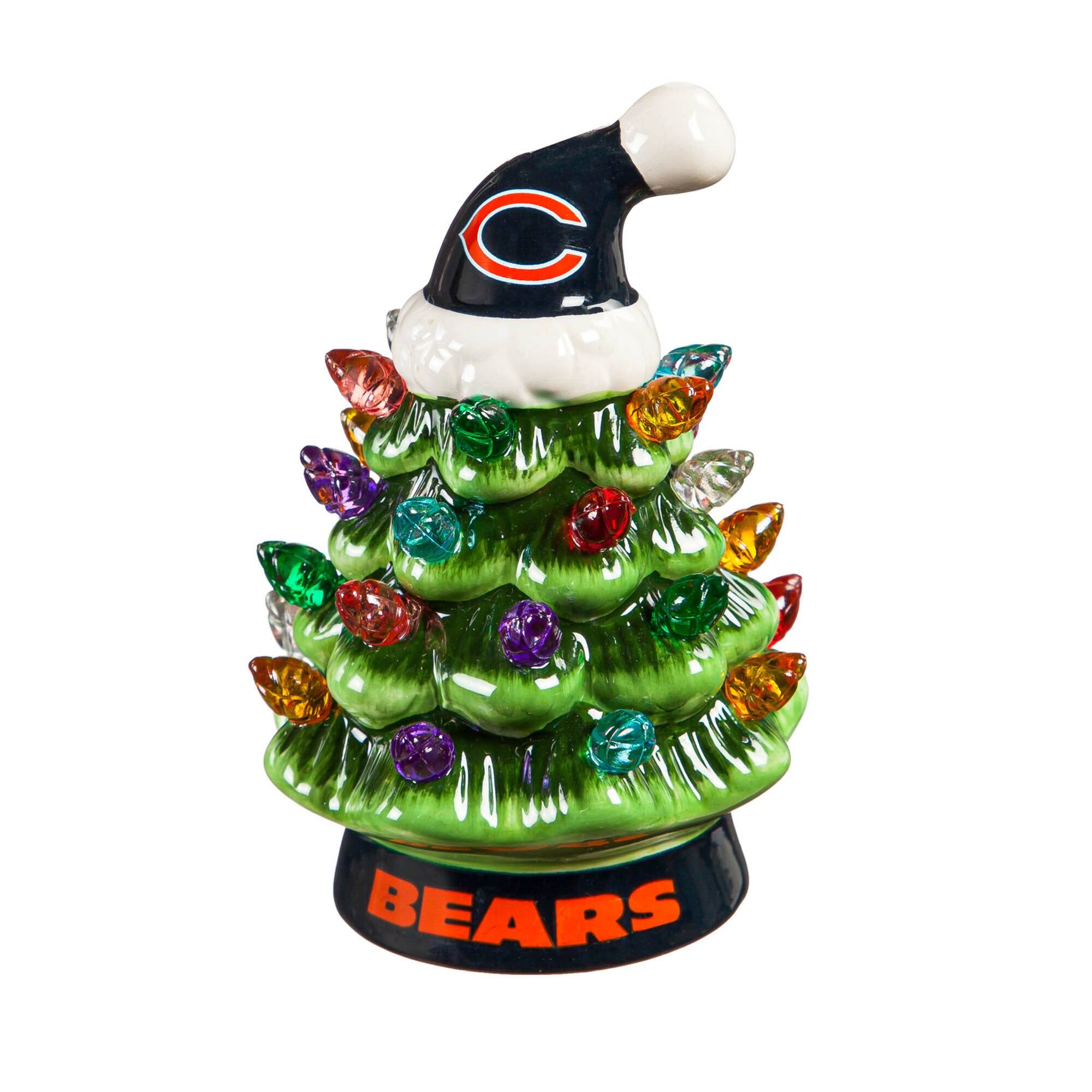 Alt View 1. Evergreen Enterprises - Chicago Bears 2-Pack 4" Ceramic LED Christmas Tree Set - Multicolor.