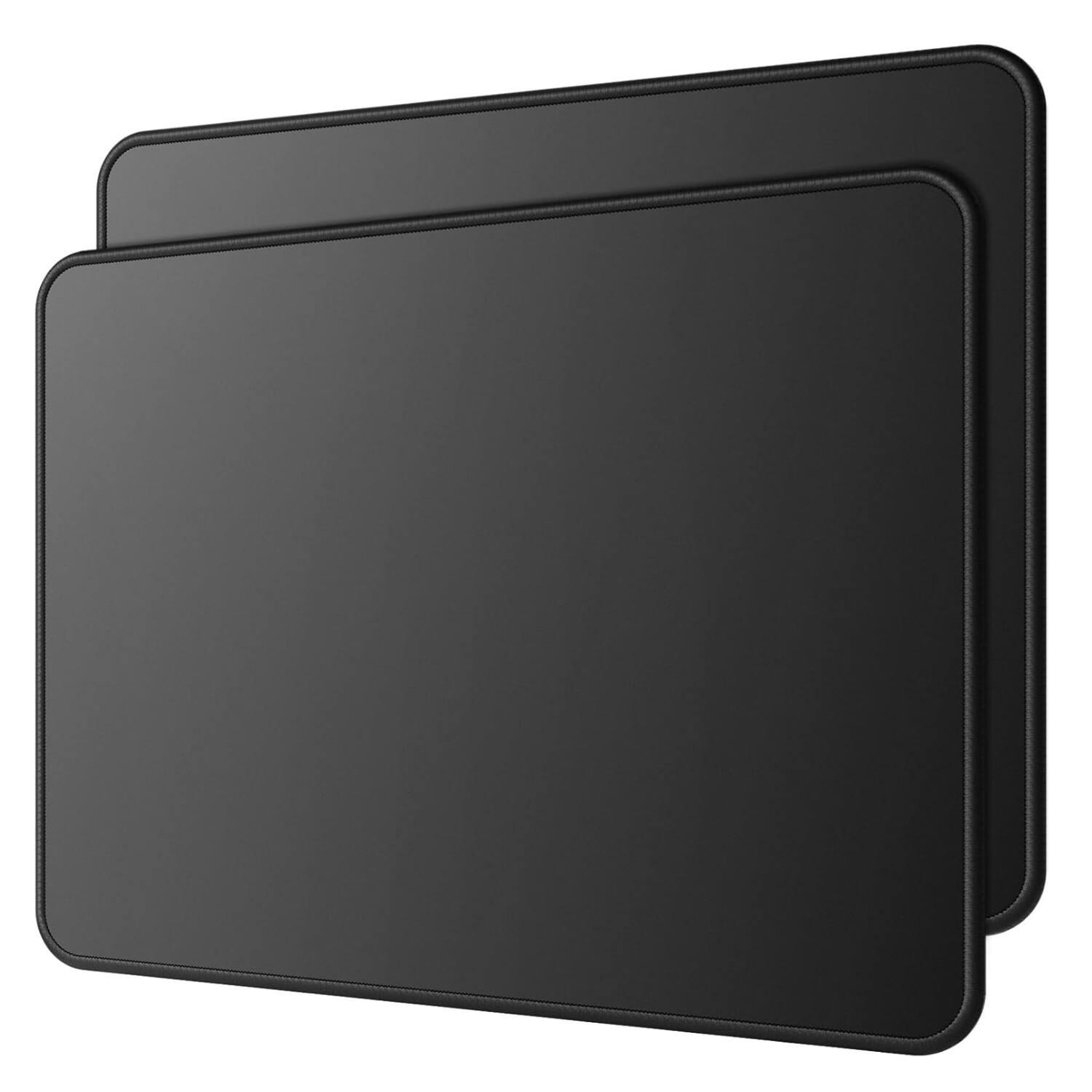 Stock Preferred - 3-Pack Non-Slip Mouse Pad Stitched Edge - Black