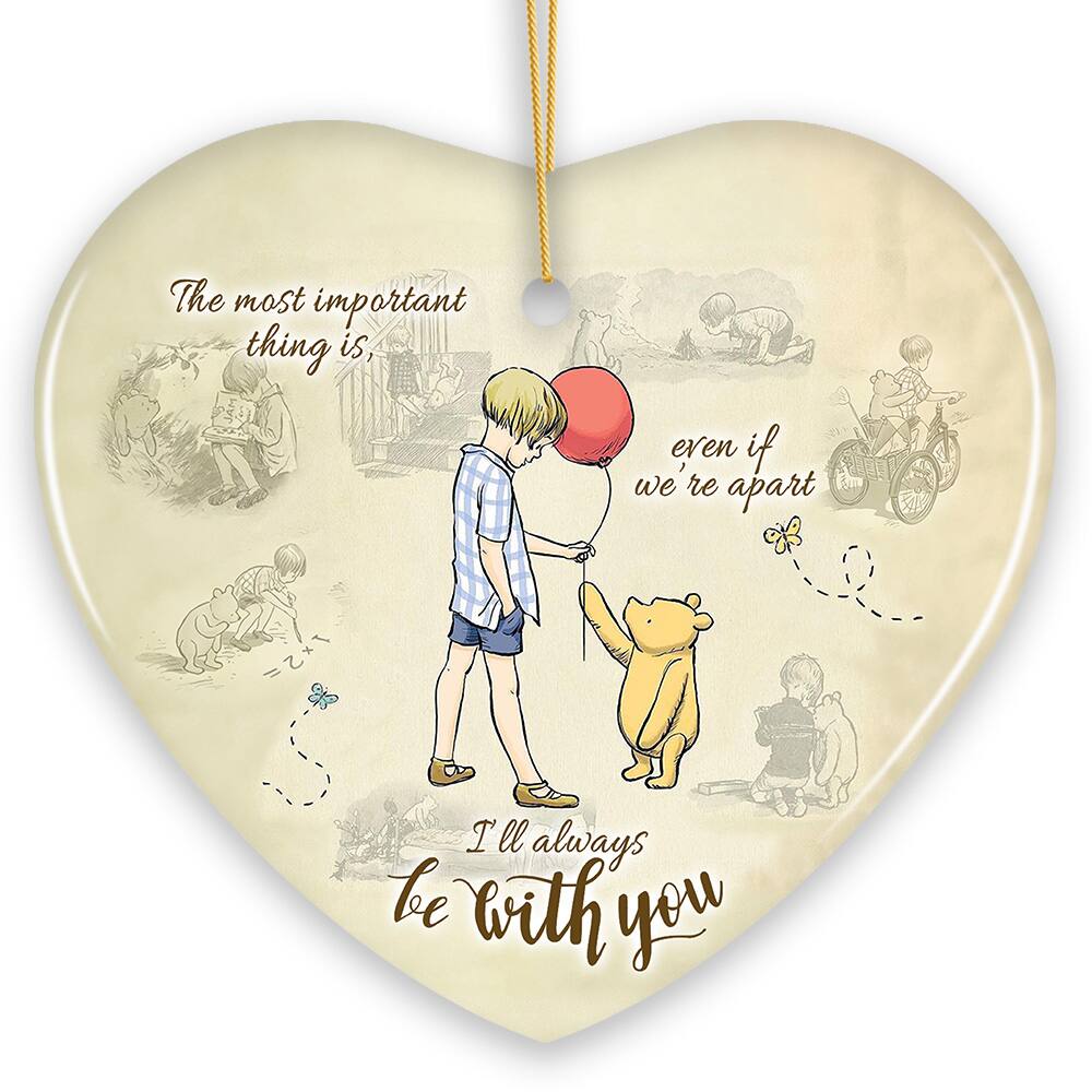 OrnamentallyYou - Ill Always be with You Ornament Comforting Yellow Bear Christmas Gift and Keepsake Heart - Multi-colored