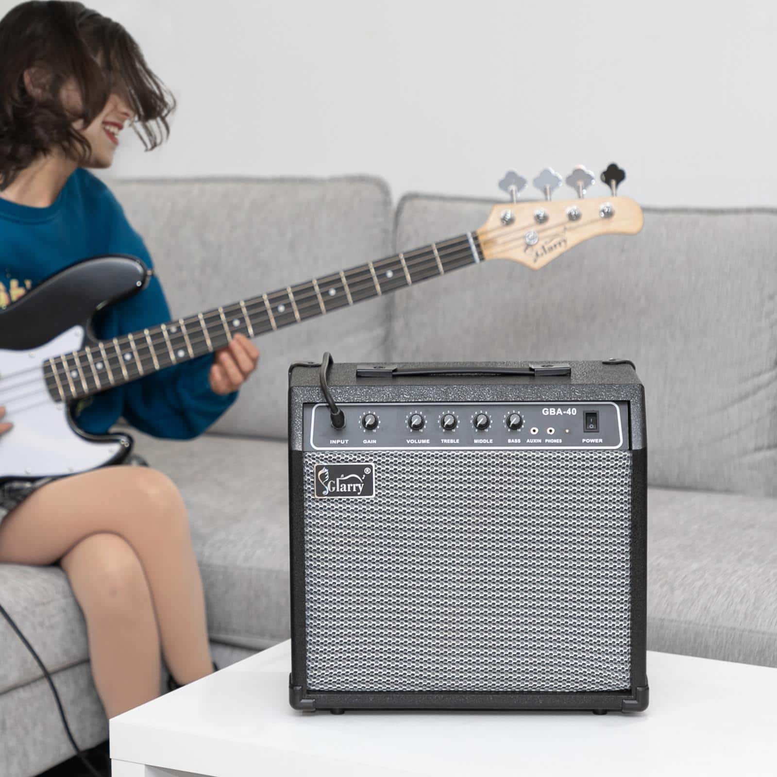 Winado - Electric  Bass Guitar Amp, Portable Guitar Tube Amp with Headphone MP3 Input, 40W Practice Guitar Combo