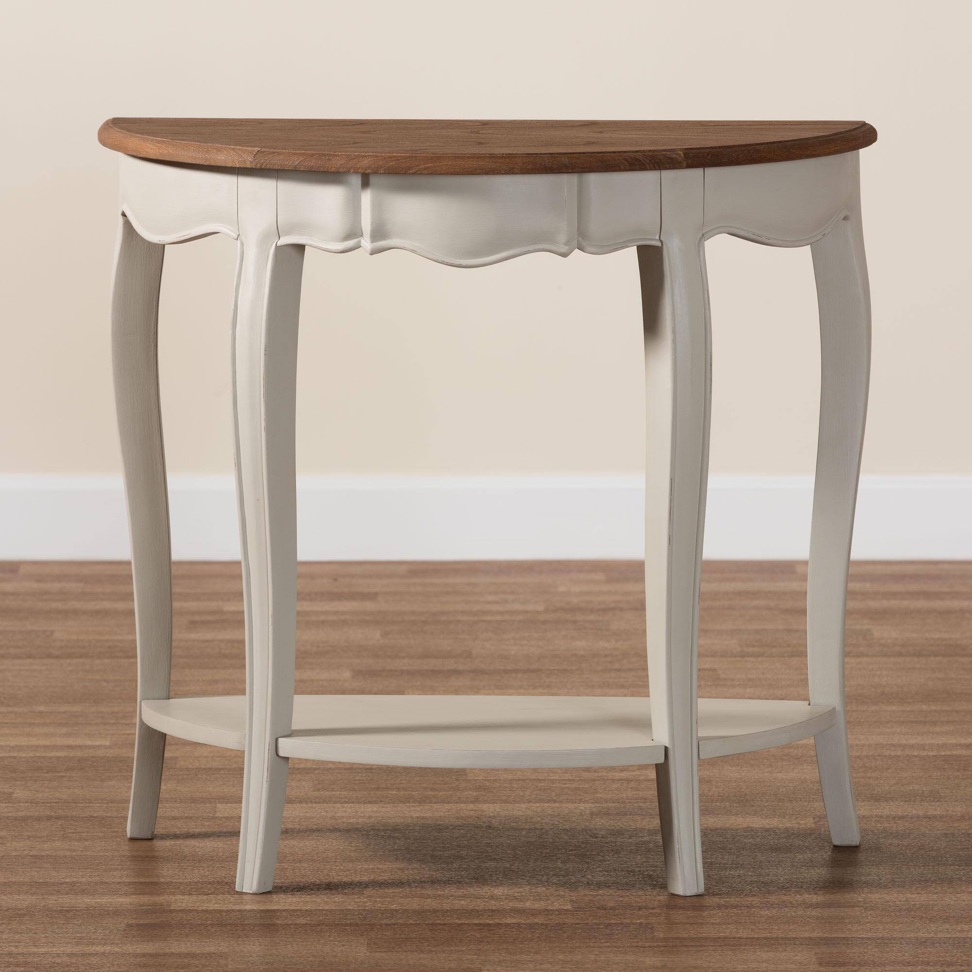 Alt View 5. Baxton Studio - Cordelia Country Cottage Farmhouse  and Finished Console Table - Natural Brown/Greyish Beige.