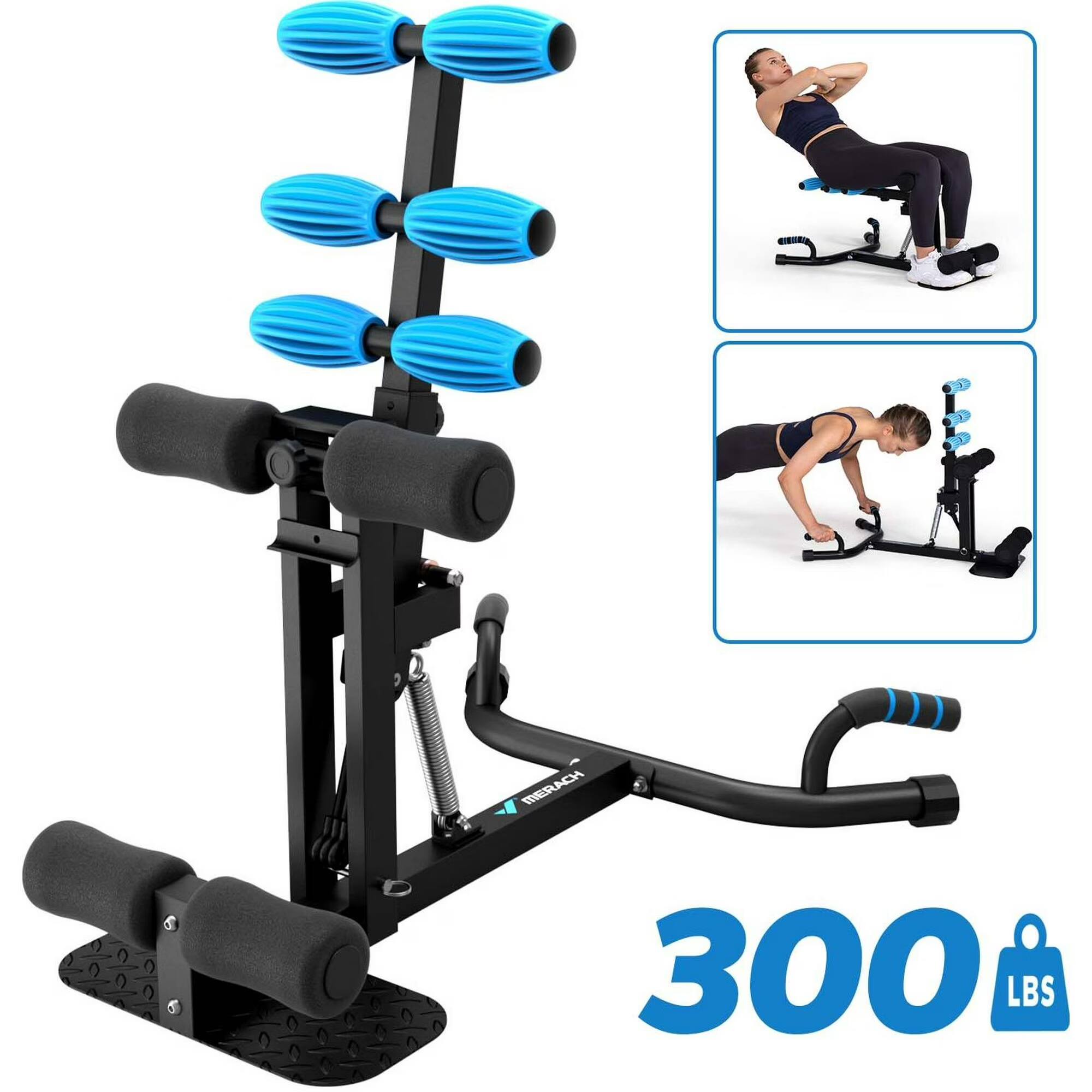 MERACH - New Deep Squat Workout Machine Adjustable Glutes Trainer Exercise Fitness - Black