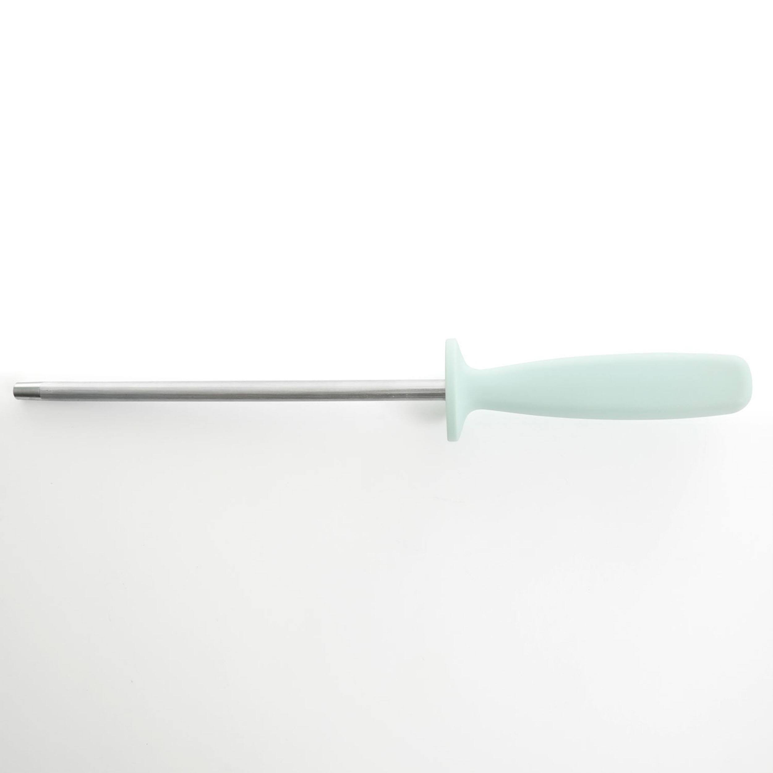 Alt View 3. Kenmore - Kenmore Kane 14 Piece Stainless Steel Cutlery Set in Glacier Blue with Rubber Wood Block - Glacier Blue.