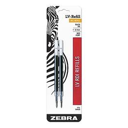 Zebra - Sarasa Dry Gel-Ink Pen Refill, Medium Point, 2 Pack - Black Ink