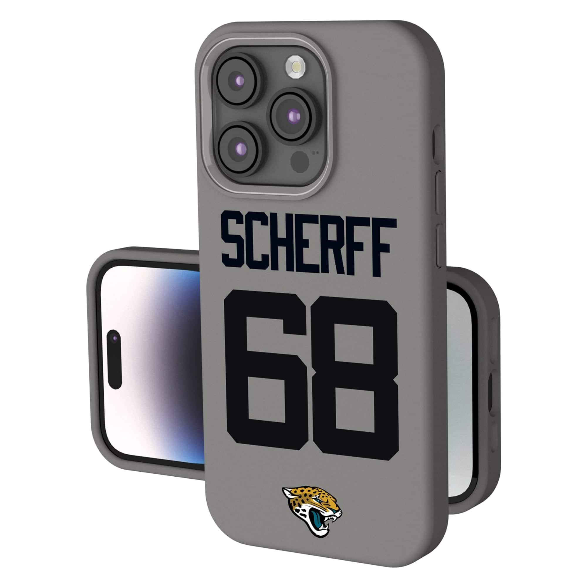 Keyscaper - NFL - Jacksonville Jaguars - Brandon Scherff Ready Soft Touch iPhone Case - 14 Pro Max - Gray