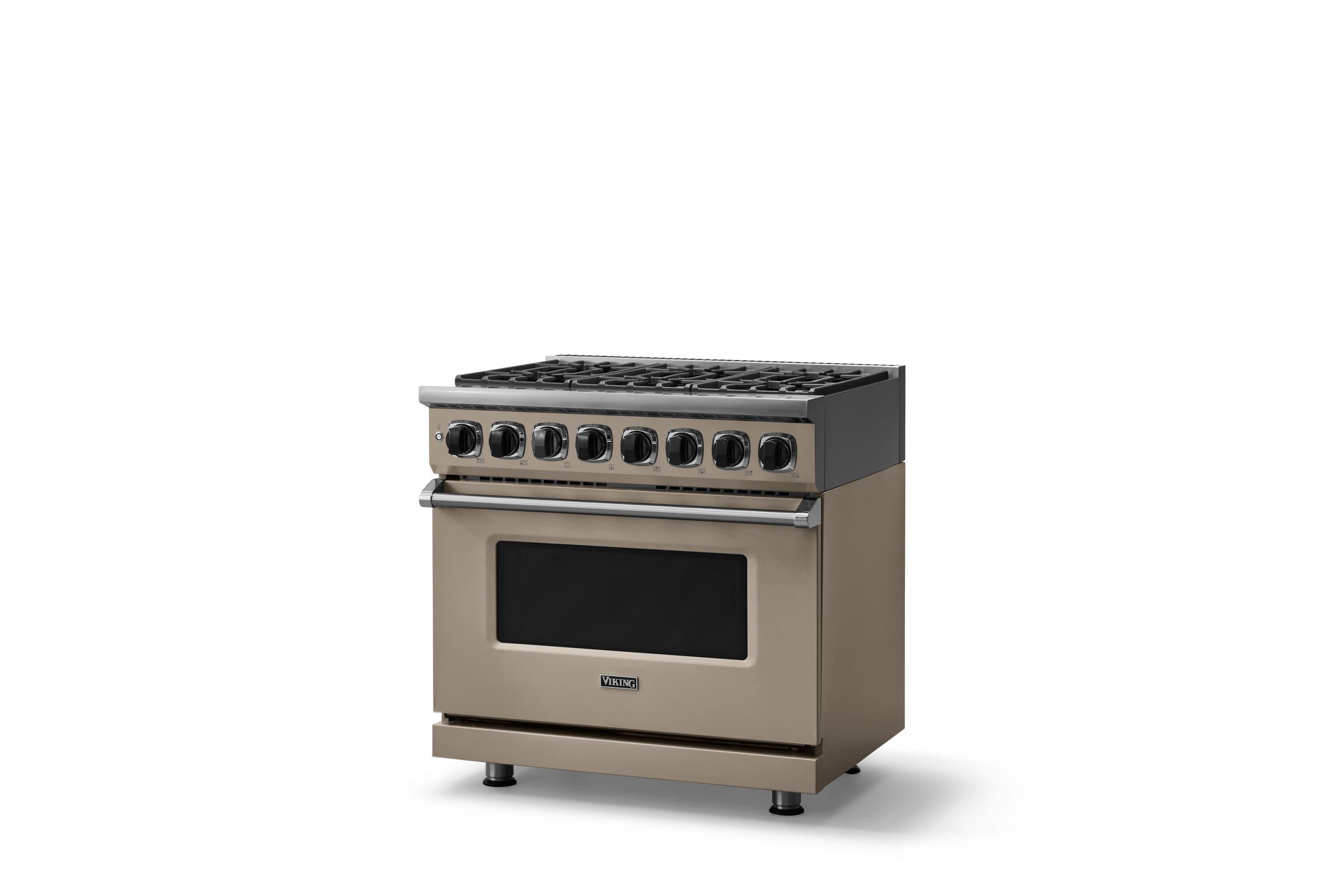 Angle. Viking - 36 in. Wide 6 Burner Dual Fuel Sealed Burner Range - Nantucket.