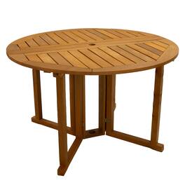 Sunnydaze - Malaysian Hardwood Gateleg Patio Table with Teak Oil Finish - Brown