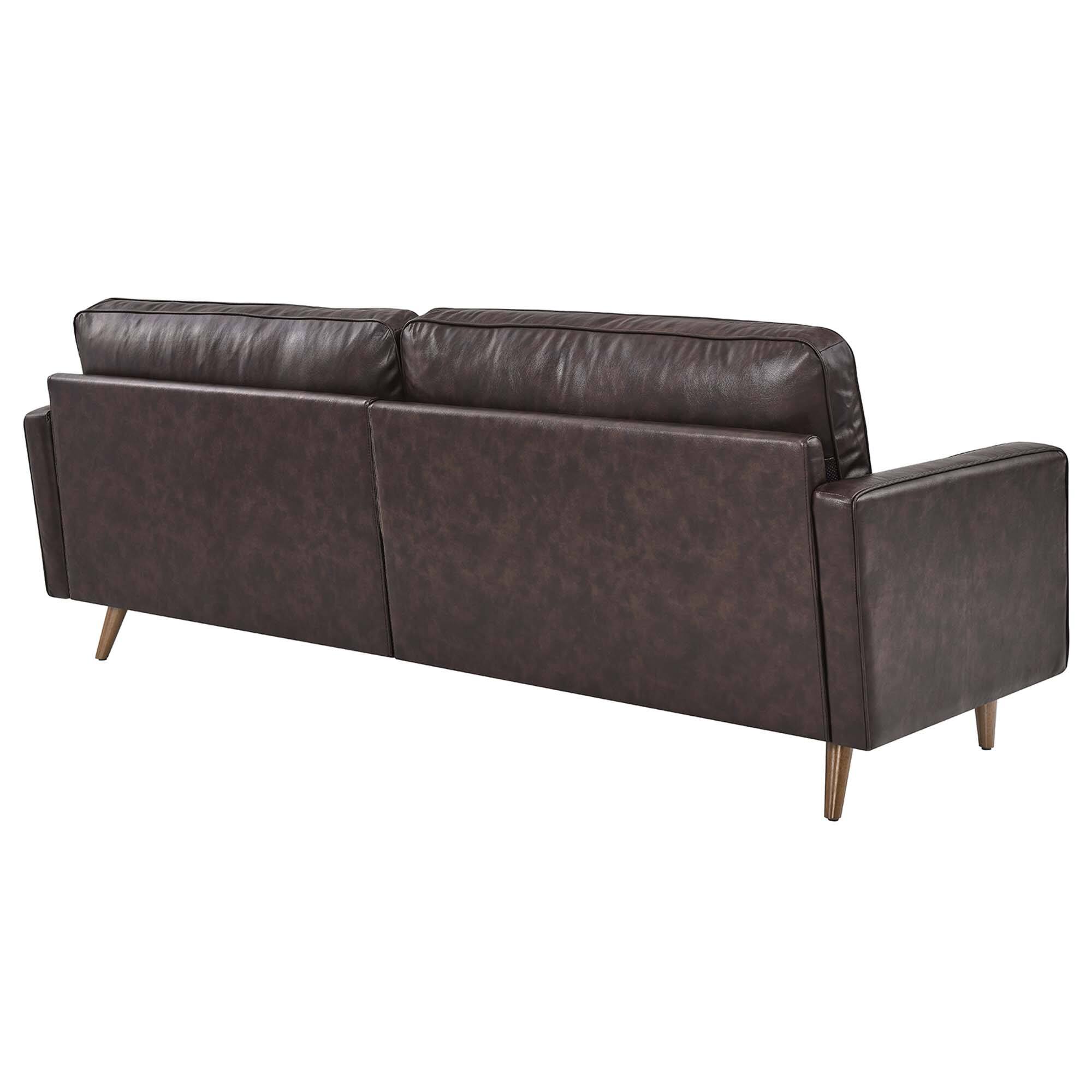 Alt View 2. Modway - Valour 88" Leather Sofa by Modway - Brown.
