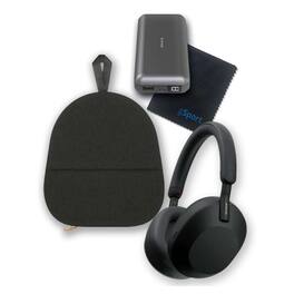 Sony - WH-1000XM5 Wireless Noise Cancelling Over-Ear Headphones Bundle with gSport Accessory Kit - Black