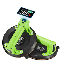 Unique Bargains - 2pcs Electric Suction Cups for Glass 8" Tile Vacuum Lifter with LCD Display and Battery 200KG Load Capacity Lifting Tool