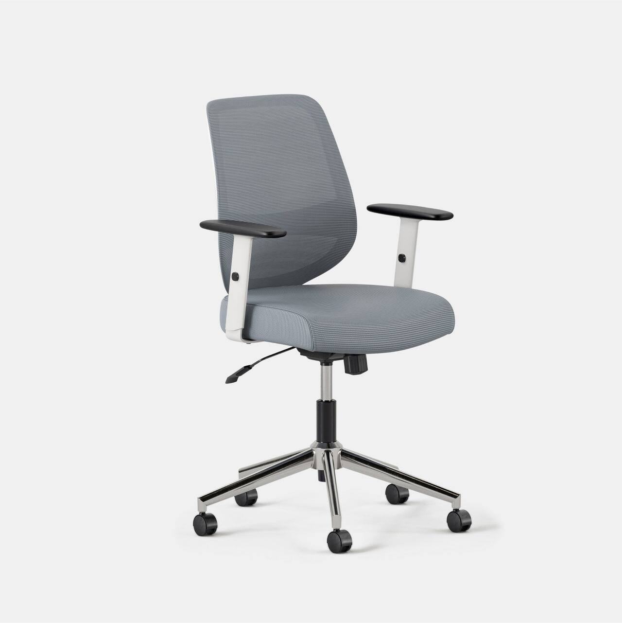 Angle. Branch Furniture - Daily Chair – Office Chair with Swivel, Lumbar Support, Adjustable Arms, Sustainable & Comfortable Seating - Slate.