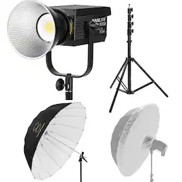 NANLITE - FS-300B Bi-Color LED Video Monolight w/Umbrella,9.5' Stand,Diffuser