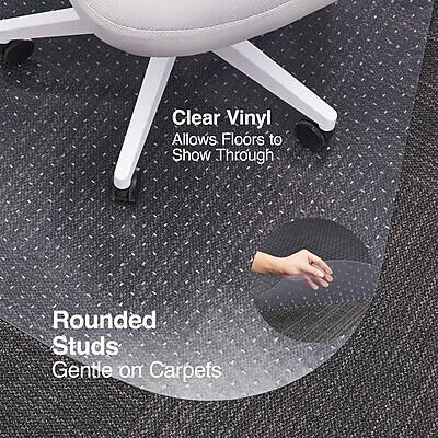 Clear Vinyl  
Allows Floors to Show Through  

Rounded Studs  
Gentle on Carpets