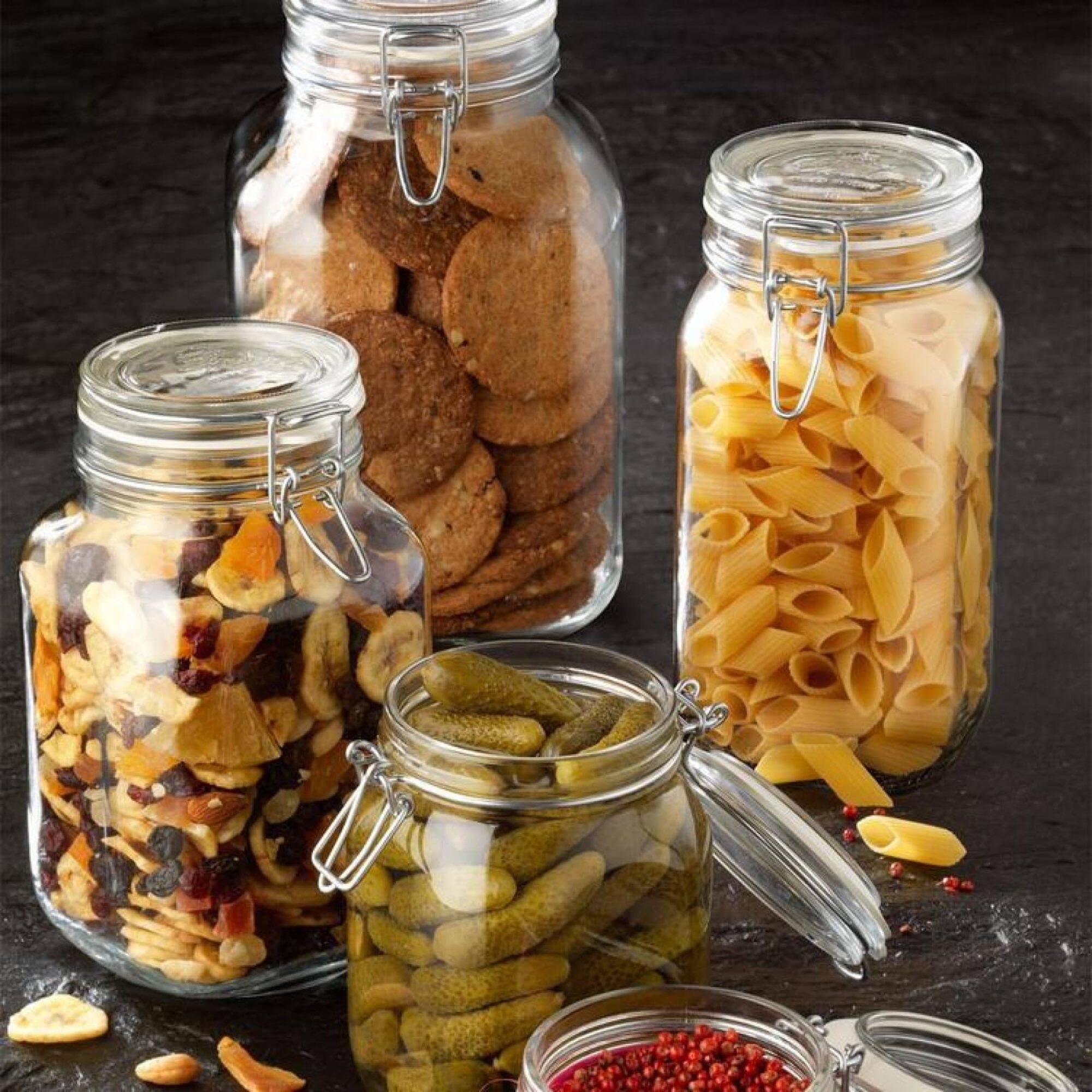 Alt View 3. Bormioli Rocco - Bormioli Rocco Fido Glass Canisters, 50.75 oz Airtight Clamp Lids, Set of 2 - Clear.