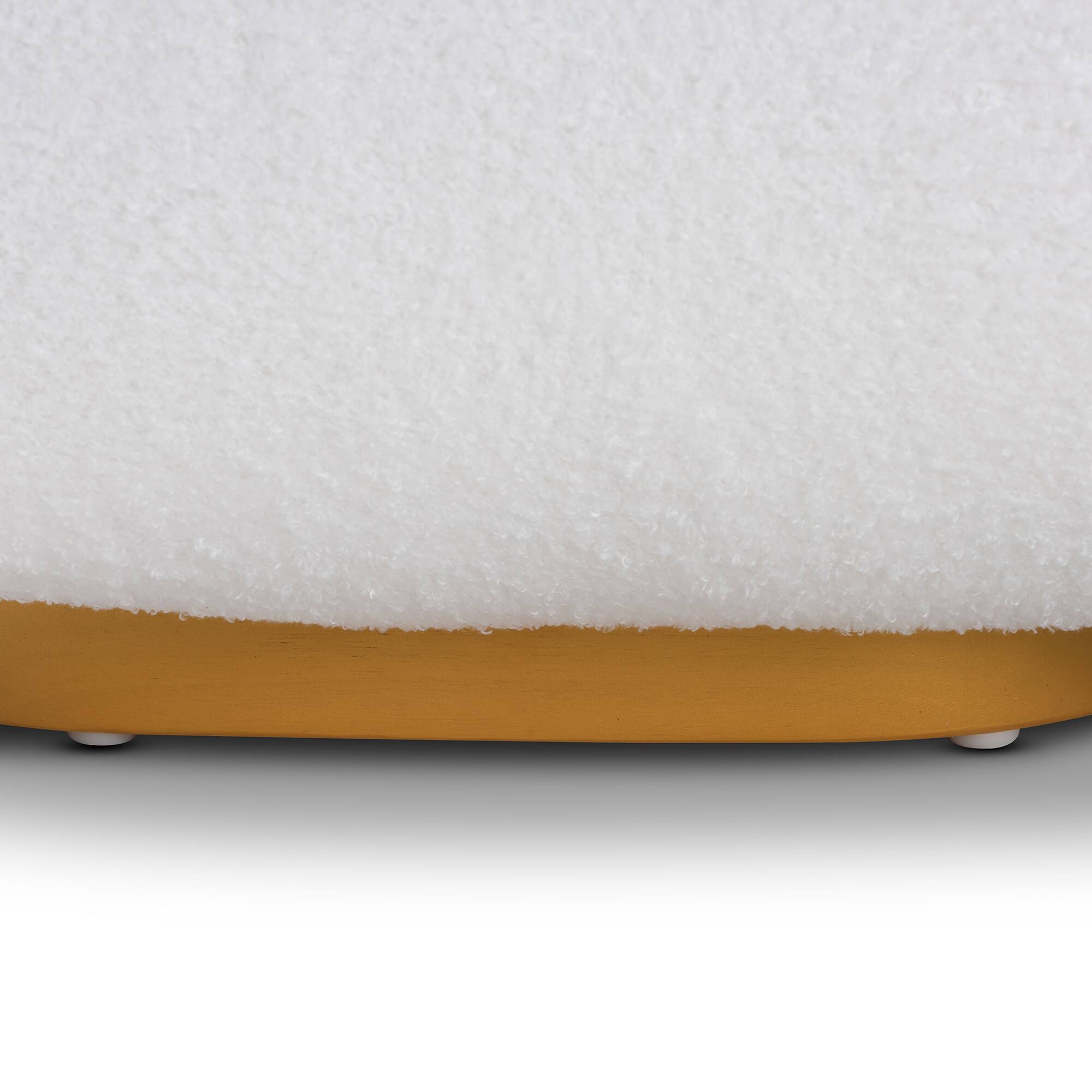 Alt View 1. Baxton Studio - Paiva Modern and Contemporary Boucle Upholstered and Brushed Gold Finished Accent Chair - White/Gold.