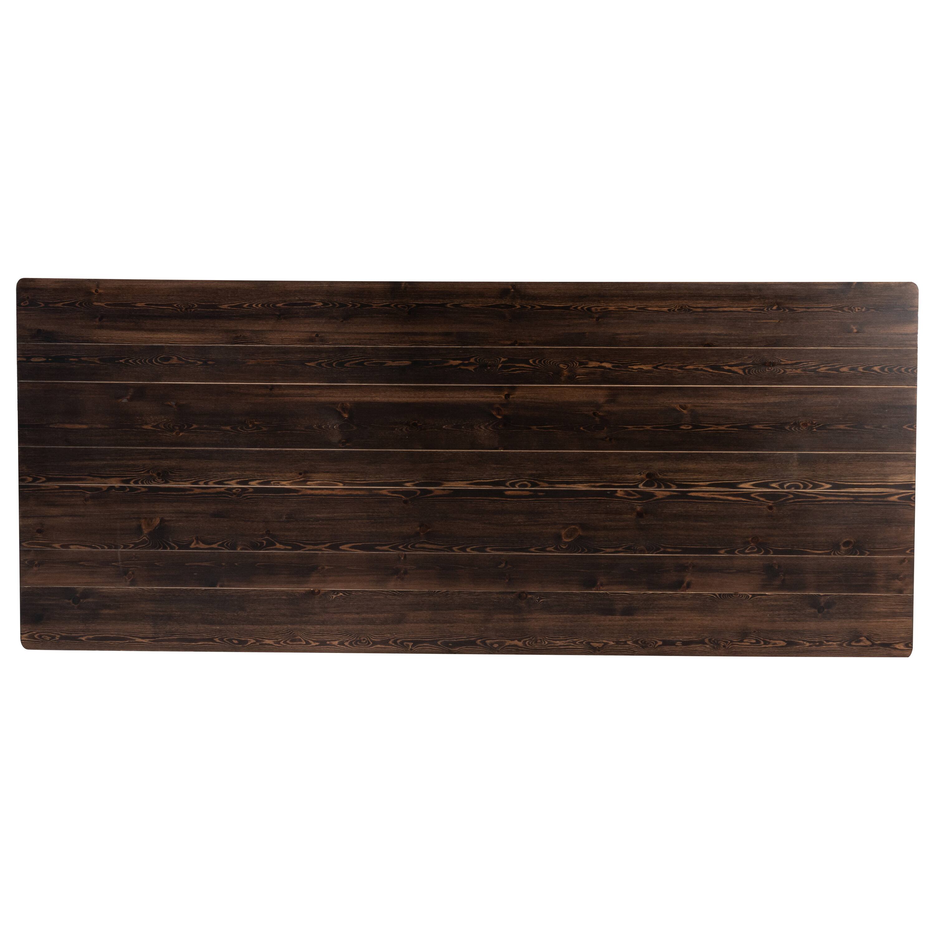 Alt View 1. Flash Furniture - HERCULES 8' x 40" Rectangular Antique Rustic Mahogany Solid Pine Folding Farm Table - Brown.