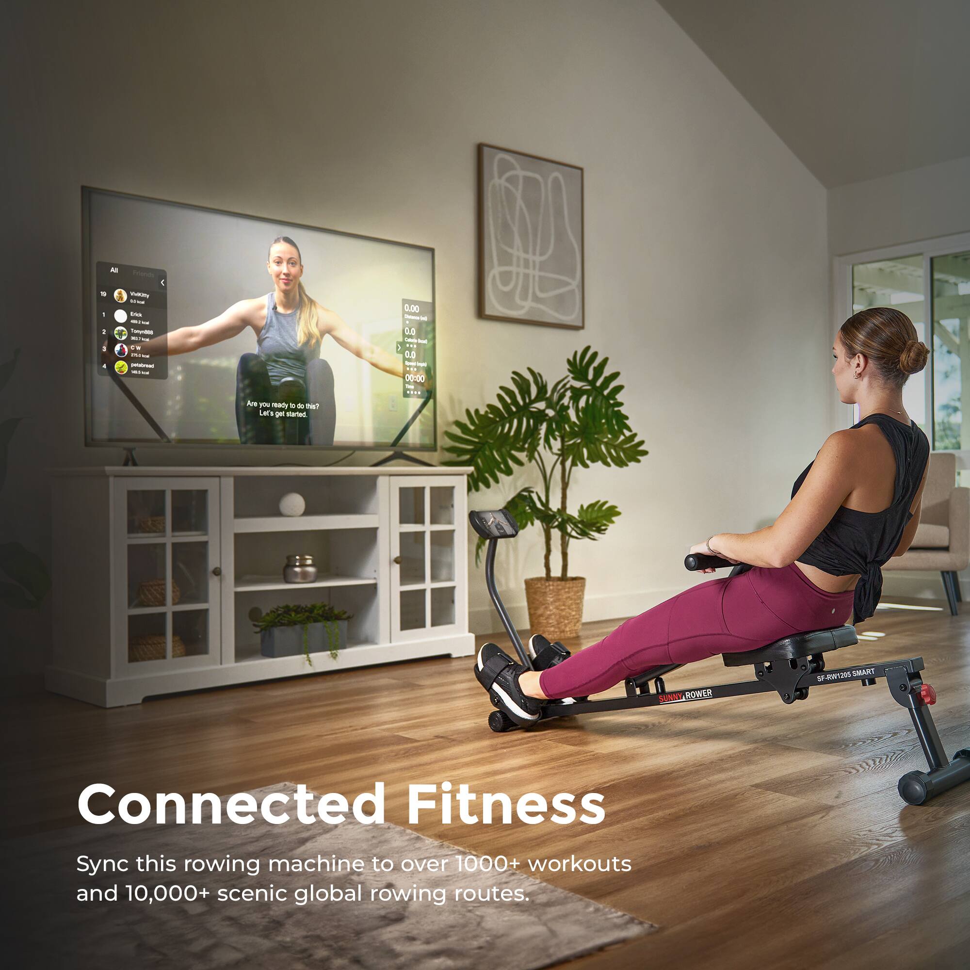 Connected Fitness

Sync this rowing machine to over 1000+ workouts and 10,000+ scenic global rowing routes.
