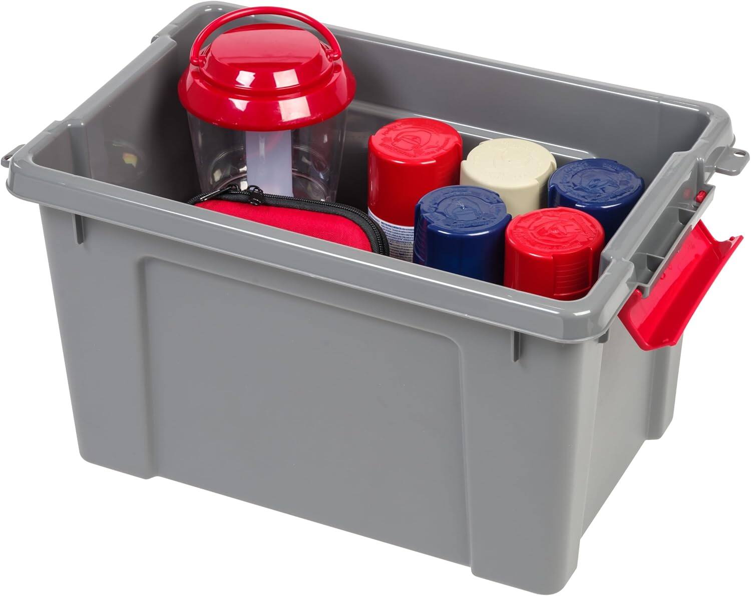 IRIS USA Lockable Storage Totes with Lids, Heavy Duty Durable Stackable ...