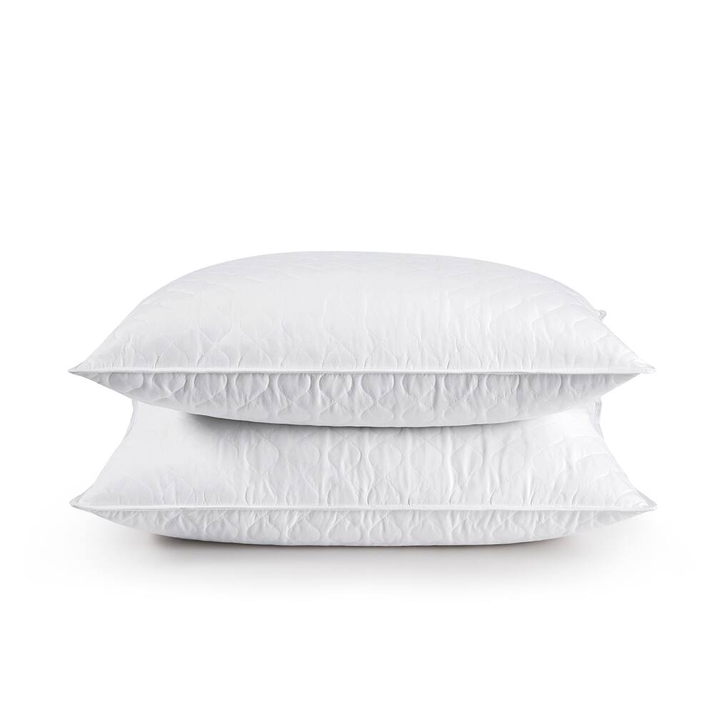 Alt View 1. Peace Nest - Peace Nest Quilted Goose Feather Pillows 2 Pack - White.