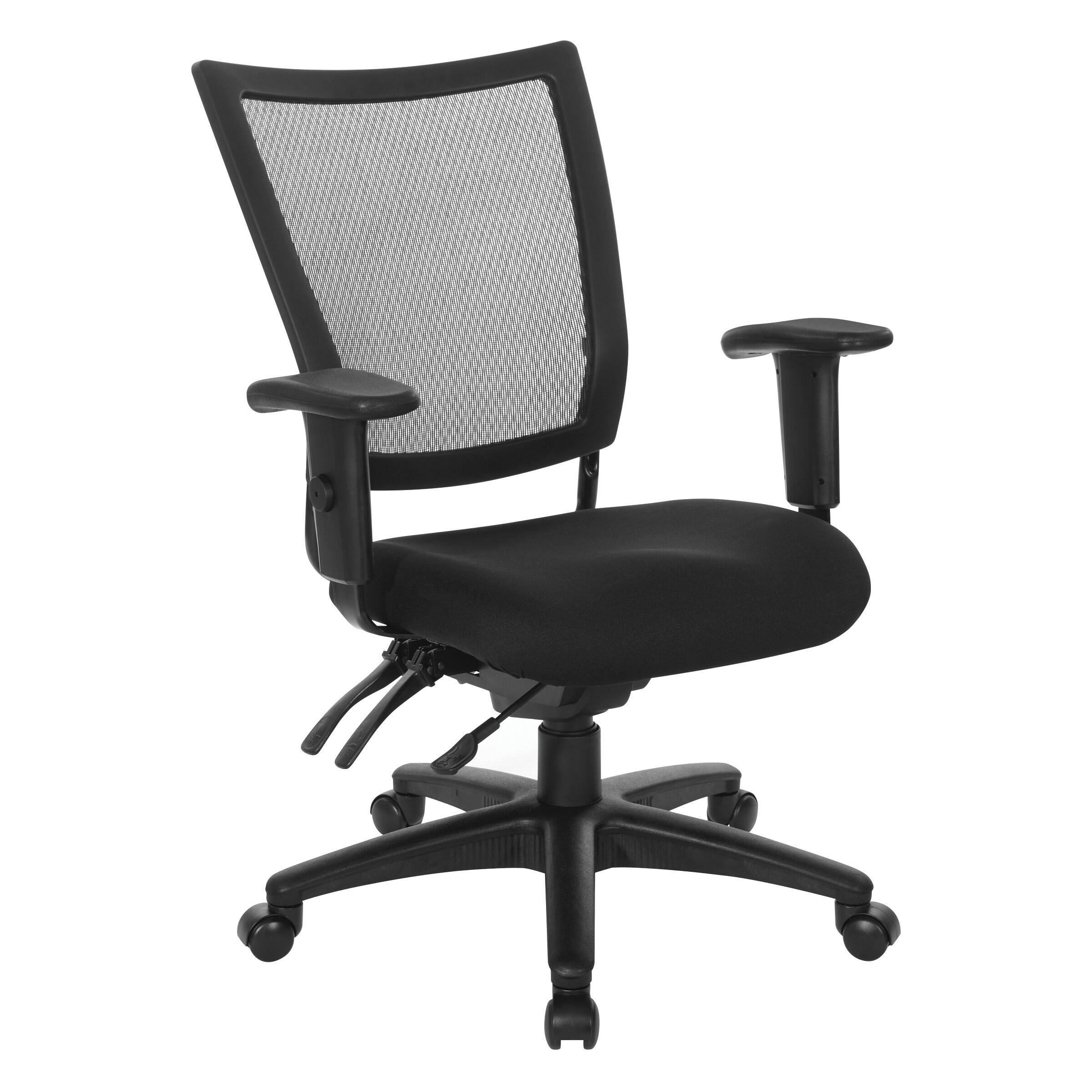 Angle. Office Star Products - Soft Frame Task Chair Mesh Back in Coal Freeflex Fabric Seat in Black Base - Coal.