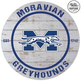 Jardine - Moravian Greyhounds 20'' Indoor/Outdoor Weathered Circle Sign - White