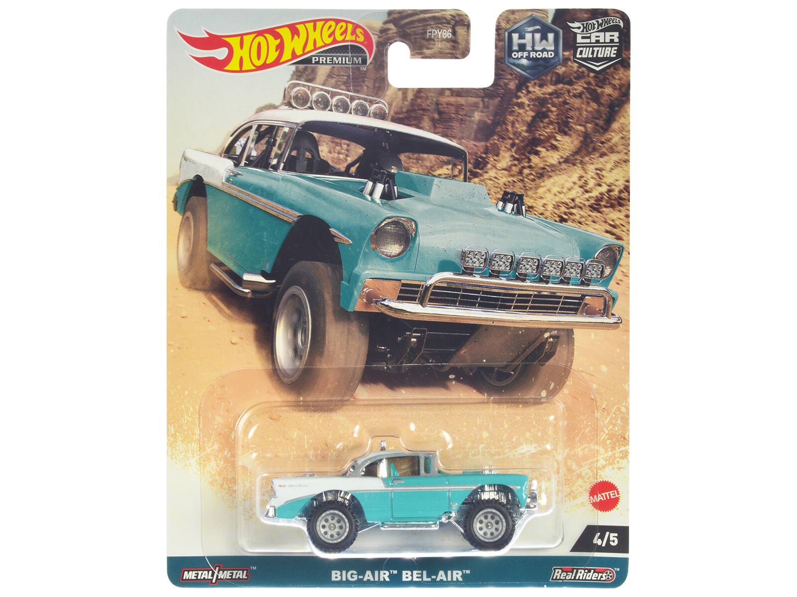Hot Wheels Premium M  
FPY86  
Hot Wheels Car Off Road Culture  
Mattel  
4/5  
Metal Metal/Metal Metal  
Big-Air Bel-Air  
Real Riders