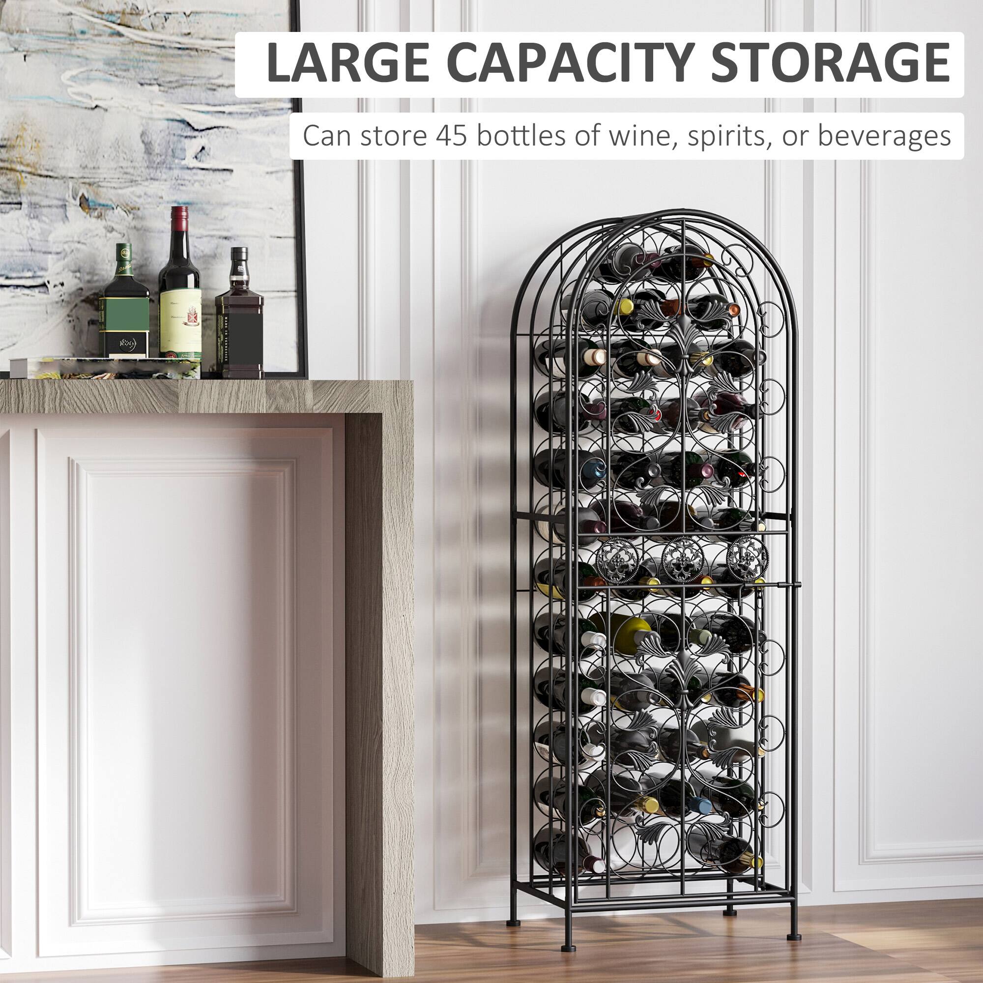 LARGE CAPACITY STORAGE  
Can store 45 bottles of wine, spirits, or beverages