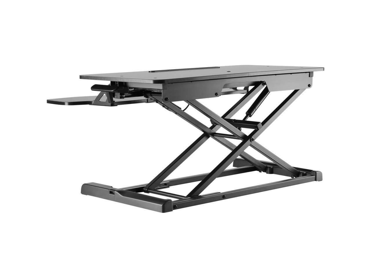 Alt View 2. Amer Mounts - Amer Mounts EZRiser30 Height Adjustable Sit/Stand Desk Computer Riser, 30" wide with Keyboard Tray - Black Finish - Black.