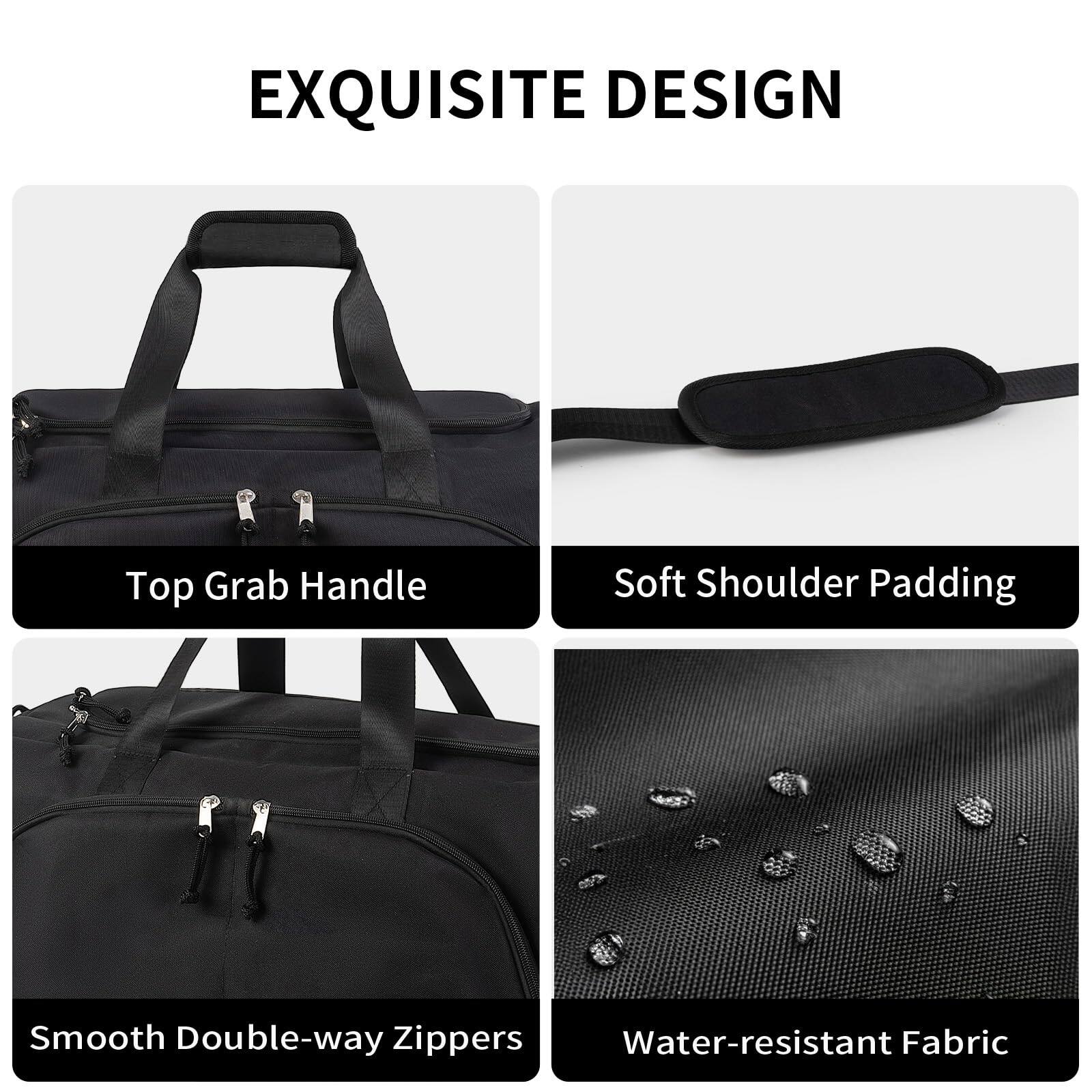 Alt View 1. Cozy Serene - Gym Bag For Men   Women With Shoes Compartment And Wet Pocket Convertible Duffle Backpack Waterproof Sports Duffel - Black-1.