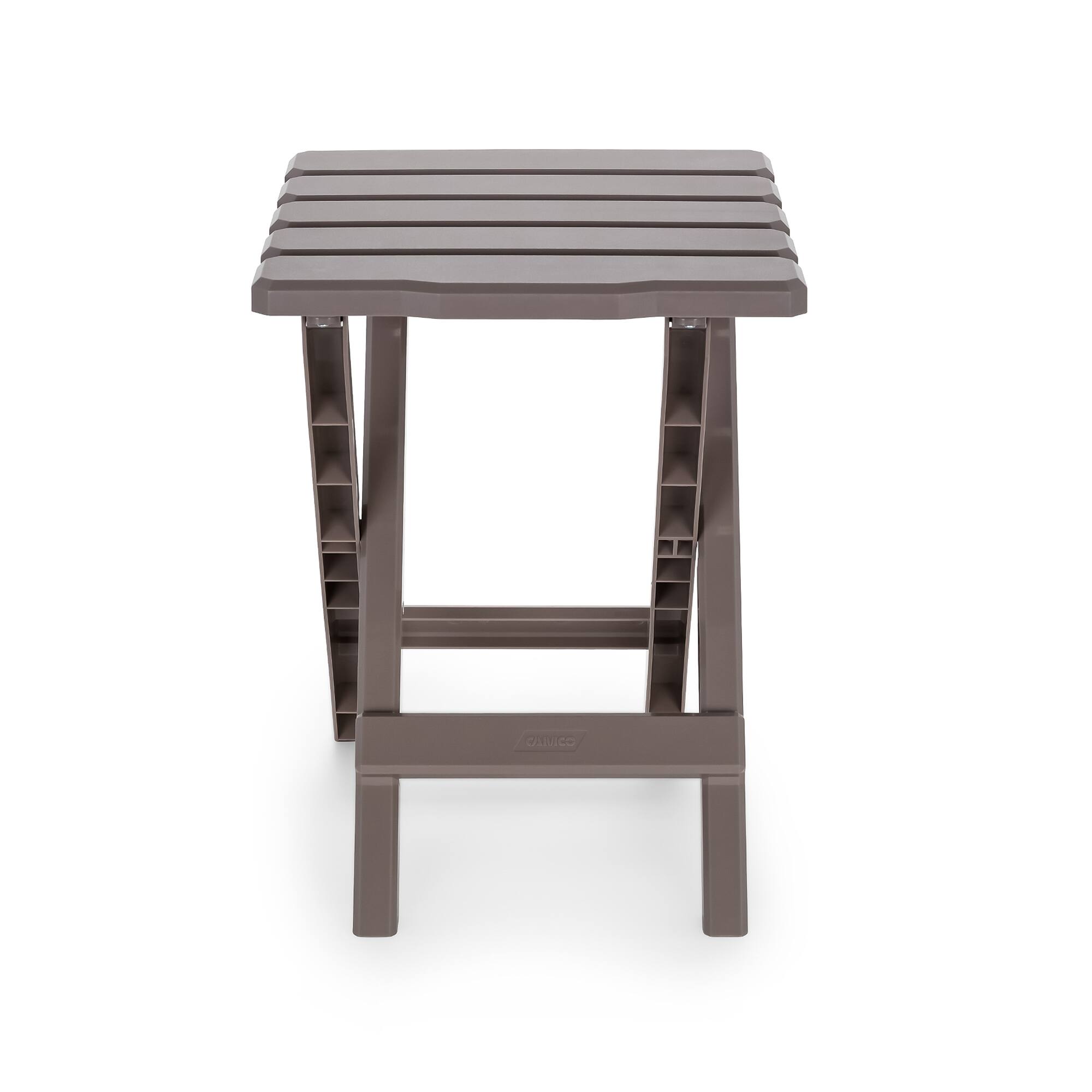 Alt View 7. Camco - Camco Adirondack Portable Outdoor Camping Plastic Folding Side Table, Taupe - Taupe.