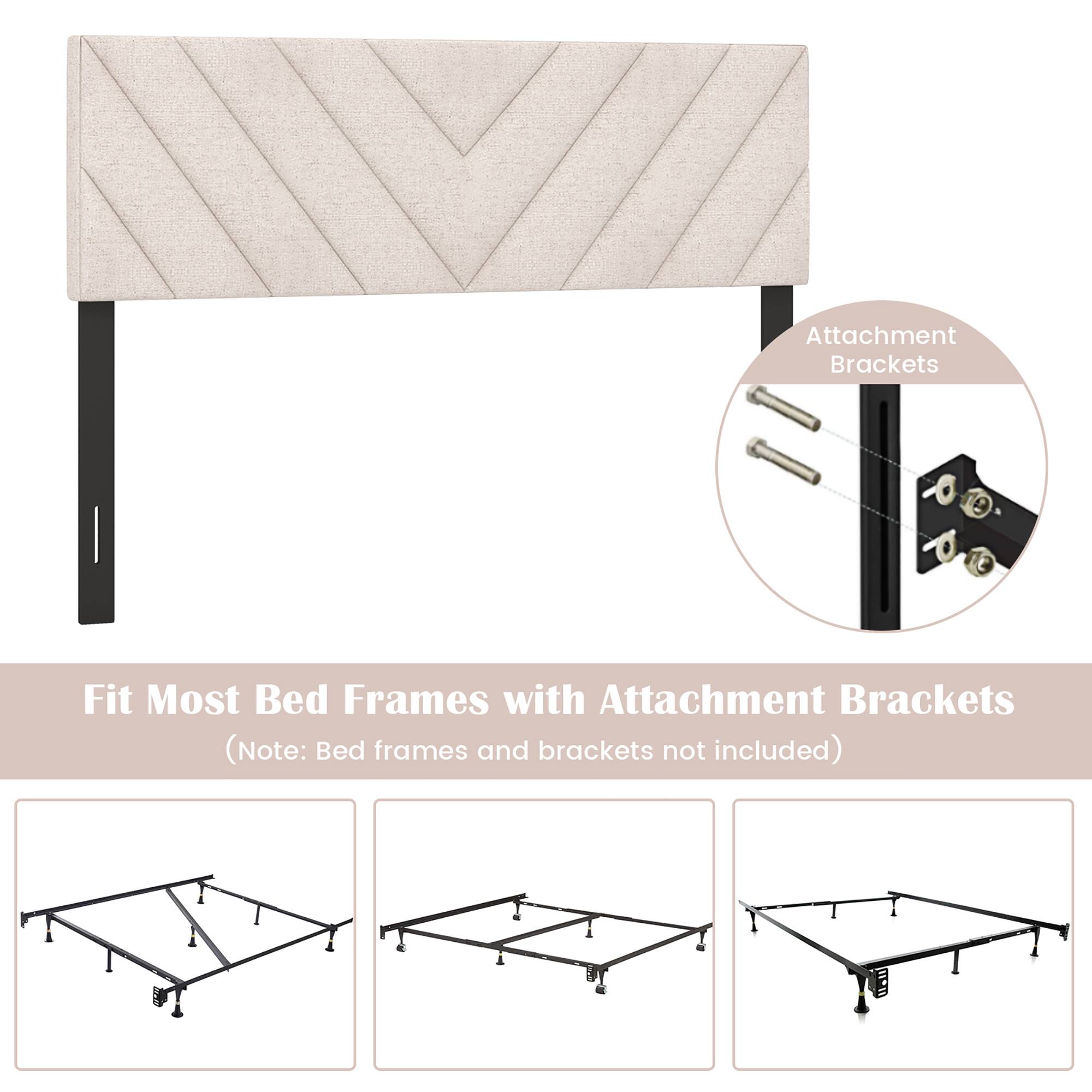 Attachment Brackets Fit Most Bed Frames with Attachment Brackets (Note: Bed frames and brackets not included)