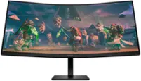 HP OMEN - 34" VA LED Curved QHD 165Hz FreeSync Gaming Monitor with HDR (DisplayPort, HDMI, Audio Jack) - Black - Front_Zoom