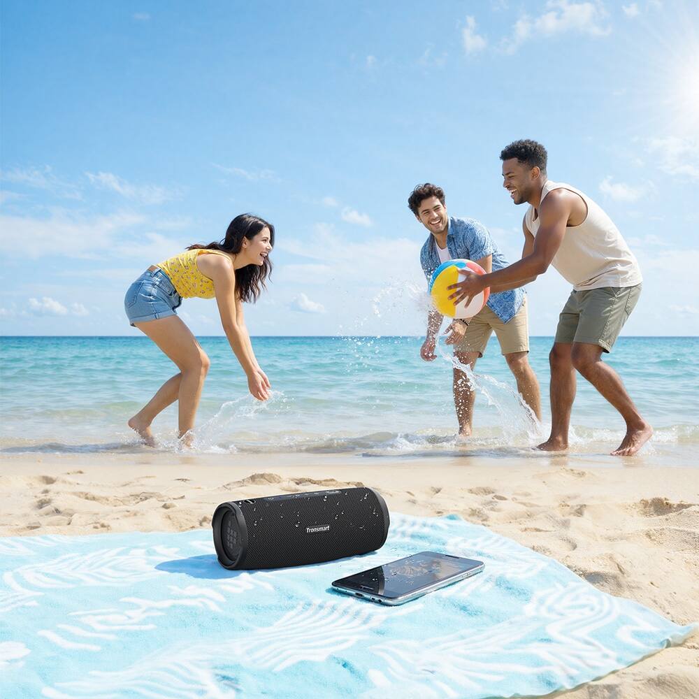 Alt View 4. Tronsmart - Mirtune C3 Plus Portable Bluetooth Speaker-50W Balanced Sound for Outdoor-IPX7 Waterproof-12H Playtime-Dual Connection - Black.