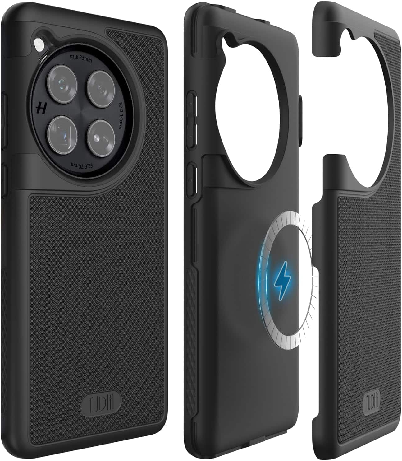 TUDIA - MergeGrip for OnePlus 12 Case 5G 2024 Magsafe Compatible - Matte Black - Magnetic Matte Black