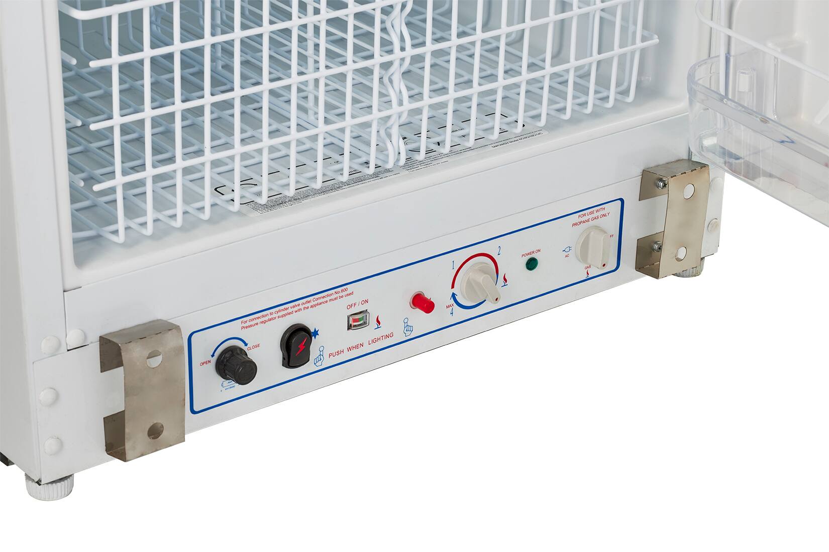 The text on the image reads: "cnid pnie PORUGE CINL 1 D45 PROPANE 2 k POHER OPEN Alla ado Connection he N m ON vahe nuter applance OFFI nn a te dn mppind For correction regulator Pressure W LIGHTING WHEN PUSH MAN -".

Corrected text: "cnid pnie PORUGE CINL 1 D45 PROPANE 2 k POHER OPEN Alla ado Connection he N m ON vahe nuter applance OFFI nn a te dn mppind For correction regulator Pressure W LIGHTING WHEN PUSH MAN -".