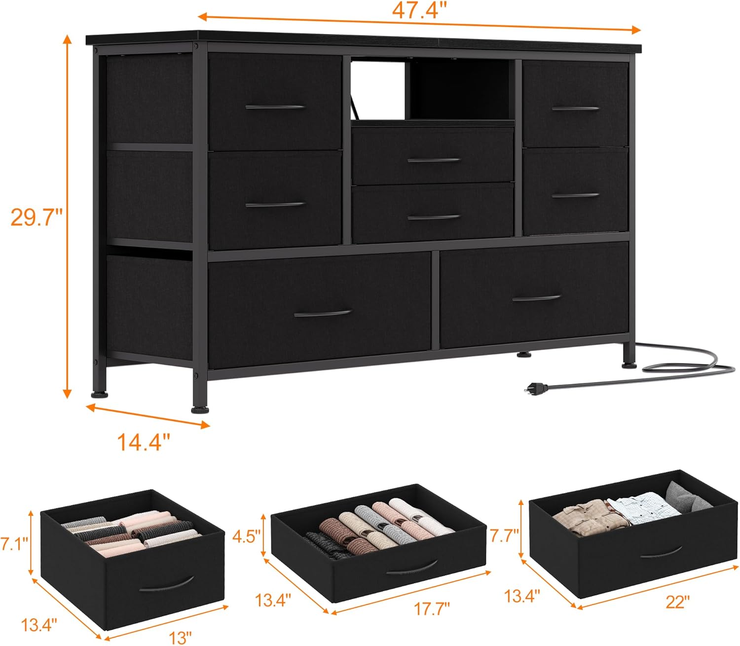 47.4"  
29.7"  
14.4"  
7.1"  
4.5"  
7.7"  
13.4"  
13"  
13.4"  
17.7"  
13.4"  
22"
