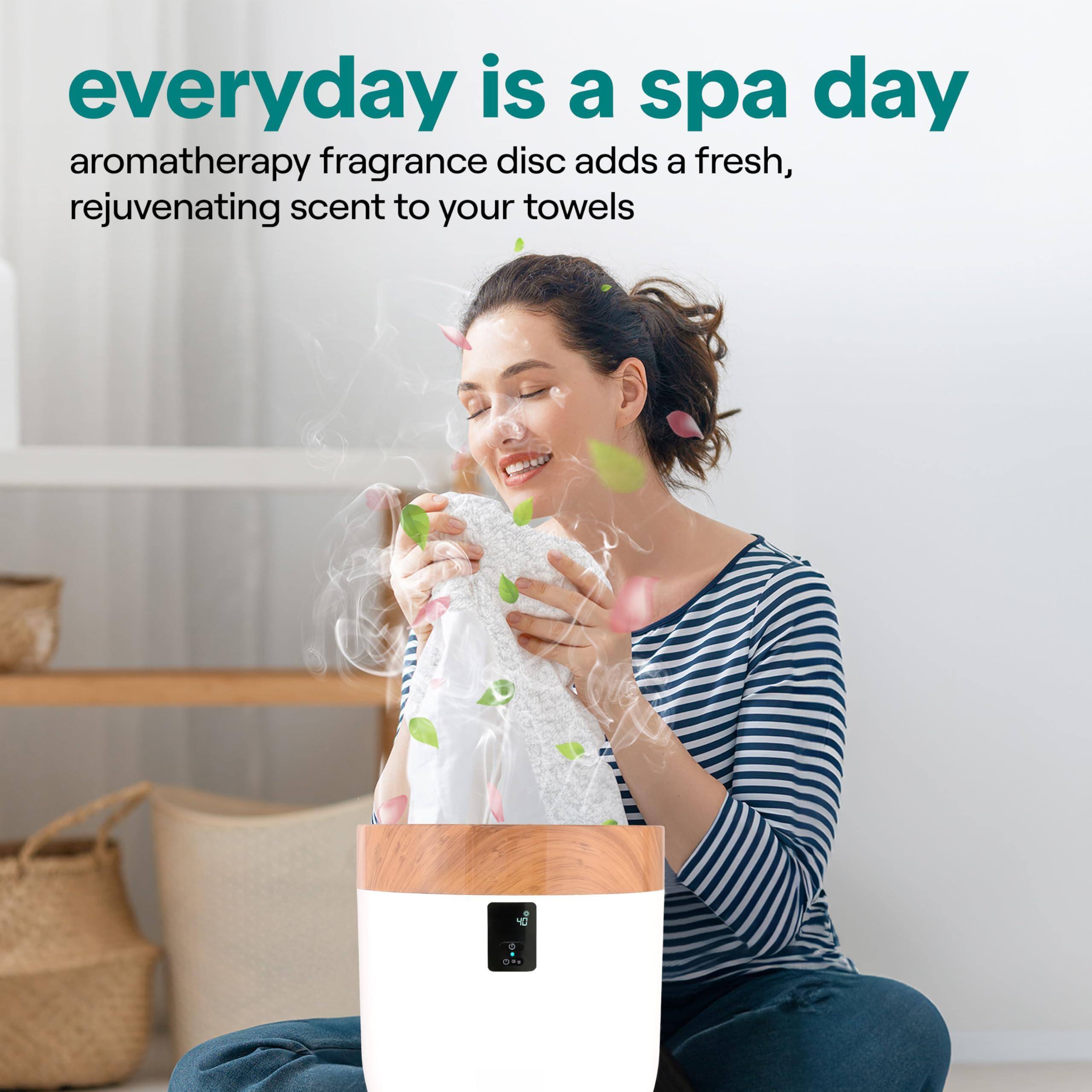everyday is a spa day

aromatherapy fragrance disc adds a fresh, rejuvenating scent to your towels