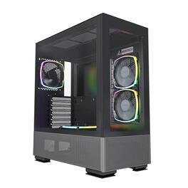 Montech - SKYTWO(BLACK) Sky Two Dual Tempered Glass ATX Gaming Mid Tower Computer Case - Black