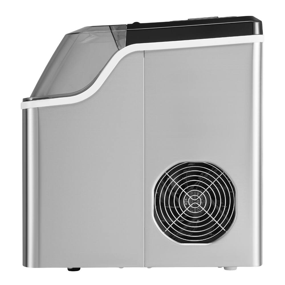 Alt View 7. Loheer - Loheer Countertop Ice Maker Portable Ice Machine 45lbs 24Hrs Self-Cleaning - Silver.