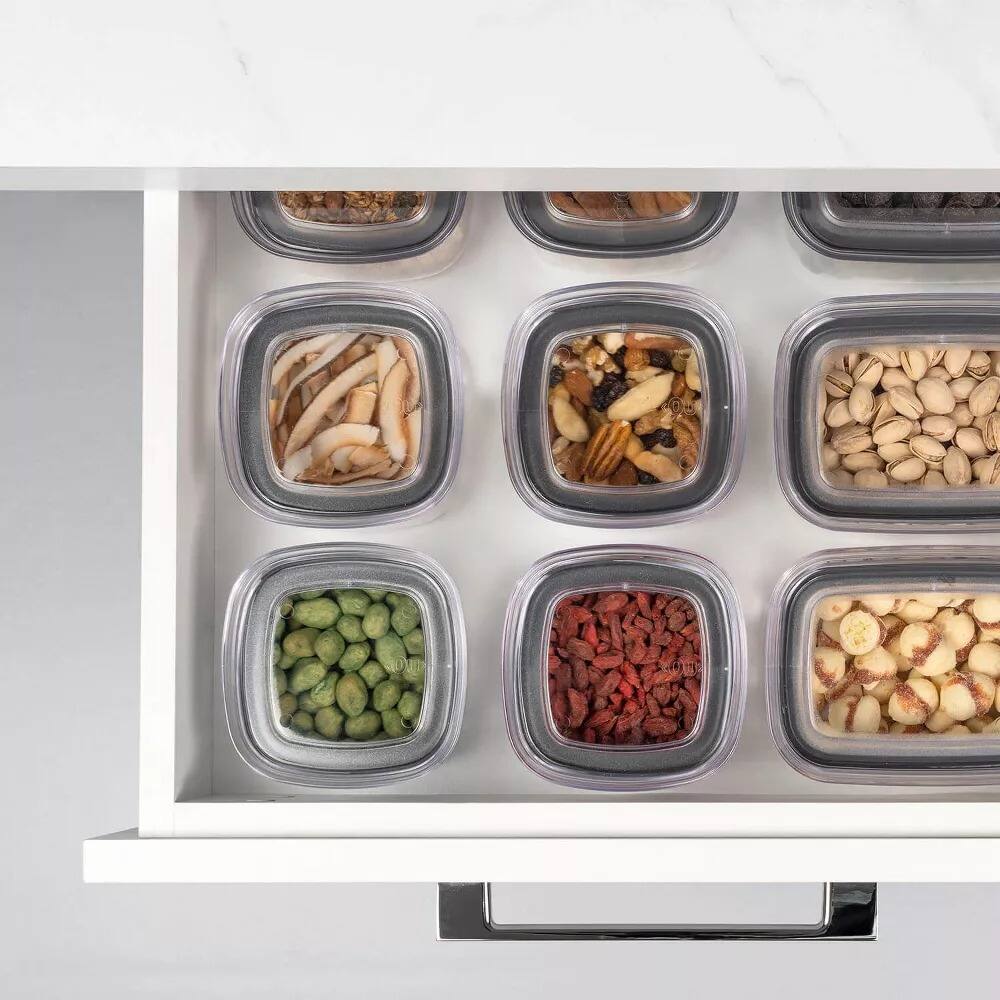 Alt View 6. OU - OU Airtight Food Storage Container 2.8cup, Plastic Food Storage Container with Leak Proof Lid - Clear.