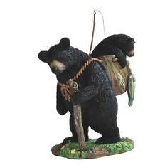 Front. FC Design - FC Design 7"H Bear Salmon Fishing with Cub on Forest Figurine Statue Desk Tabletop Home Decor Gift - Multi-Color.