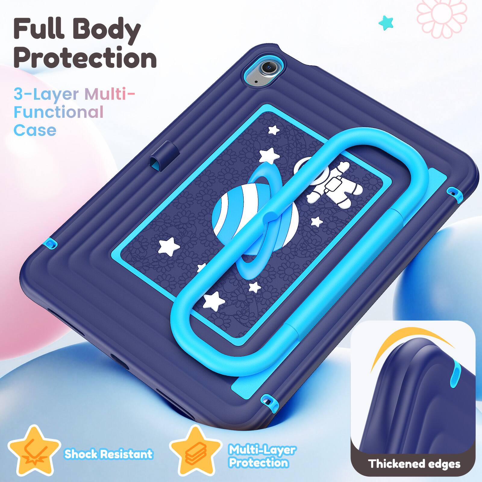Full Body Protection  
3-Layer Multi-Functional Case  
Shock Resistant  
Multi-Layer Protection  
Thickened edges